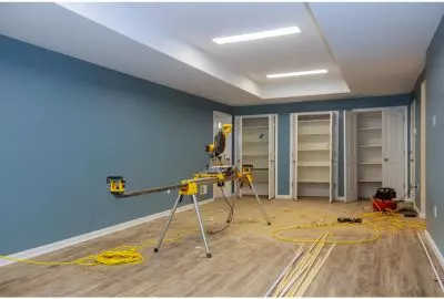 an interior room after drywall repair and painting job
